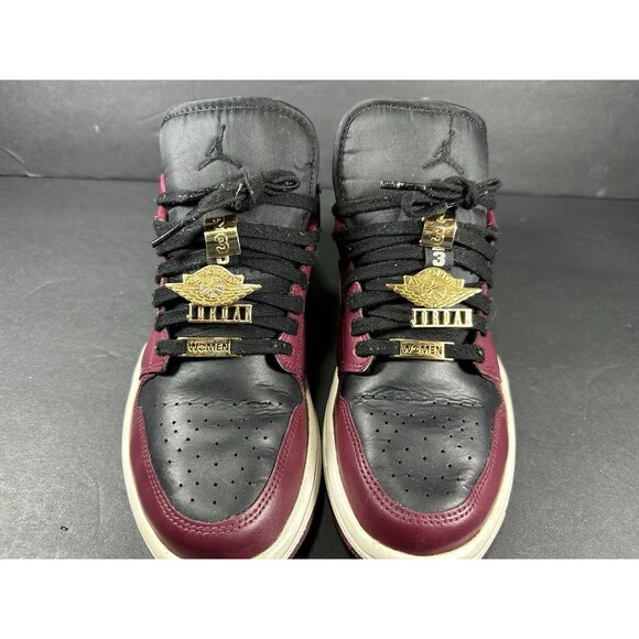 Nike Air Jordan 1 Low SE Dark Beetroot with Charms Size 8.5 - Picture 3 of 12
